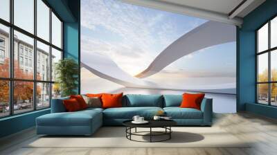 Futuristic architecture background 3d render Wall mural