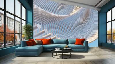 Futuristic architecture background 3d render Wall mural