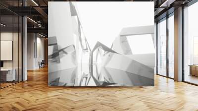 Futuristic architecture background building geometric shape 3d render Wall mural