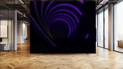 Futuristic architecture background glowing arched interior 3d render Wall mural