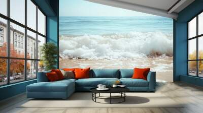 Dreamy seascape with blurred waves Wall mural