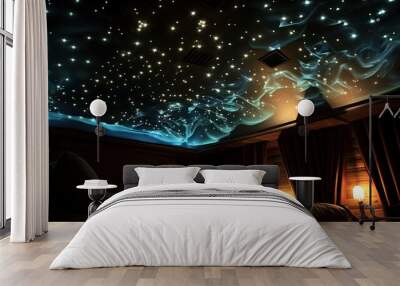 Ethereal glow-in-the-dark stars on bedroom ceiling Wall mural