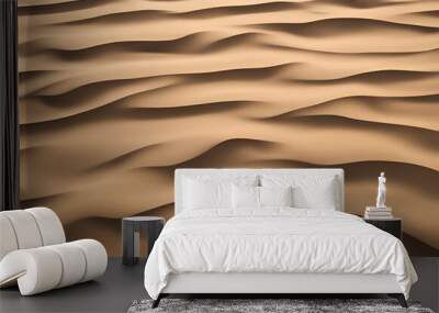 Sand texture background on the beach light beige sea sand texture pattern sandy beach background, Abstract brown wavy background 3D illustration of wavy surface Wall mural