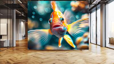 Close-Up of Fish With Mouth Open Wall mural