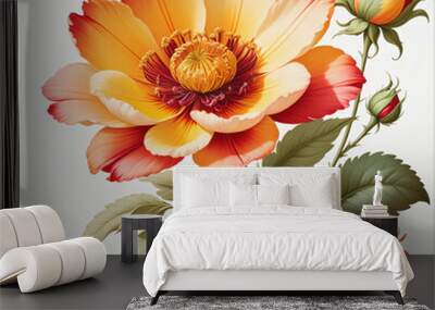 flower on white background Wall mural