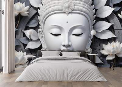 White buddha made from cement Wall mural