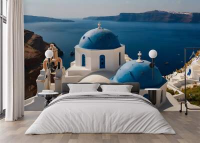 The World most beautiful travel destination Santorini Greece Wall mural