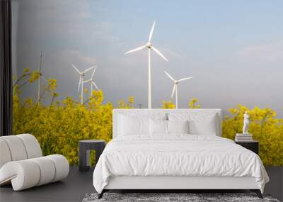 wind turbines in the field Wall mural