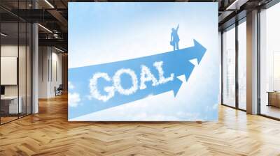 Fly to the goal concept. Wall mural