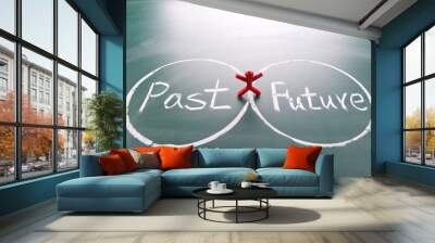 One man between past and future. Wall mural