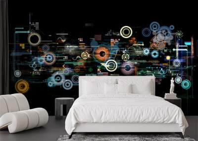 abstract graphic montage Wall mural