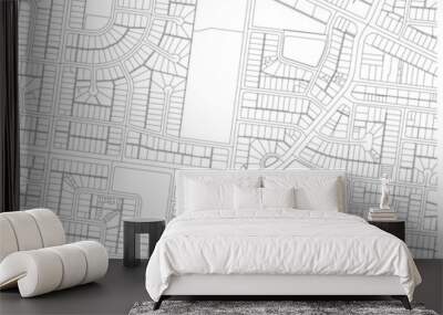 city map autoCAD drawing black and white Wall mural