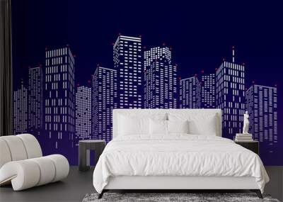 Abstract City Scene buildings, illustration vector Wall mural