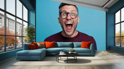 The Excited Man Shouting Wall mural