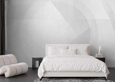 Abstract geometric white and gray polygon or lowpoly vector technology concept background. Wall mural