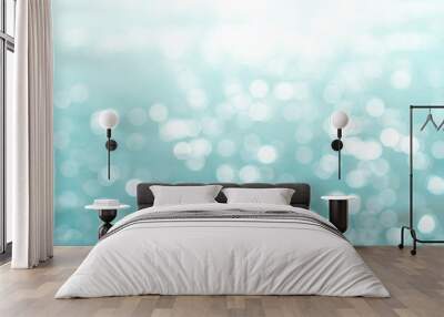 Blur beach with bokeh blue color background. Wall mural