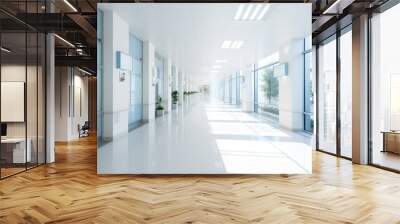 Clean Interior of hospital white tone background. Wall mural