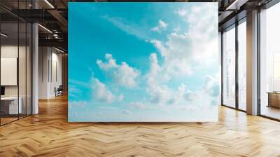 Copy space summer blue sky and white cloud abstract background. Wall mural