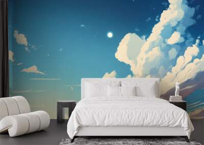 Pastel color of sky background. Illustration graphic design generative ai. Wall mural