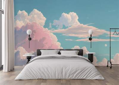 Pastel color of sky background. Illustration graphic design generative ai. Wall mural