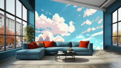 Pastel color of sky background. Illustration graphic design generative ai. Wall mural