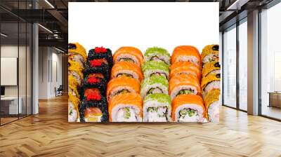 Sushi set is isolated on white background Wall mural