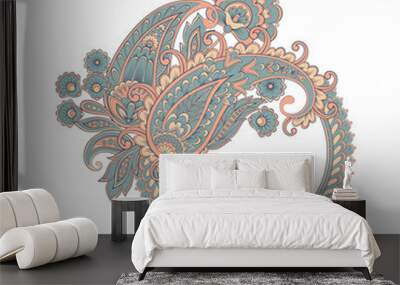 Isolated indian pattern with paisley Wall mural