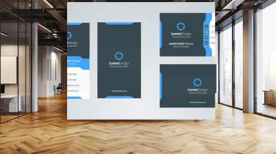 Double-sided creative business card template. Portrait and landscape orientation. Horizontal and vertical layout. Vector illustration Wall mural