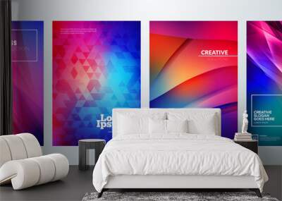 set of business brochure cover design templates. modern business flyer or poster with abstract color Wall mural