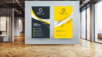 Vertical double-sided business card template. Vector illustration. Stationery design Wall mural