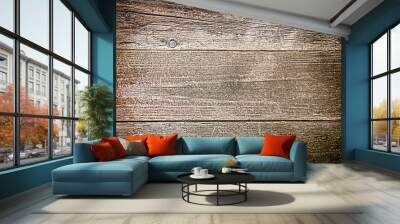 Image of Old Wooden Background. Weathered Wood Plank Wall mural