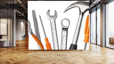 Mechanic tools set isolated Wall mural