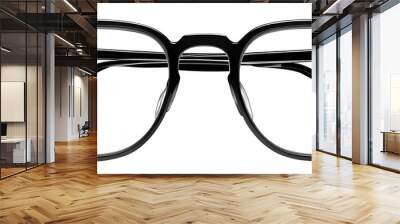 Modern classic black eye glasses front view Wall mural