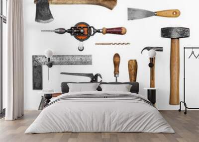 old carpenter hand tools Wall mural