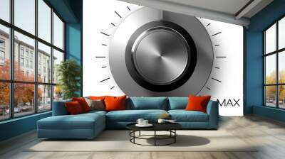 Realistic round volume or power adjust knob isolated Wall mural