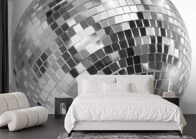 Silver disco mirror ball isolated Wall mural