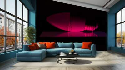 Led lamp shining red color light, modern techno style Wall mural