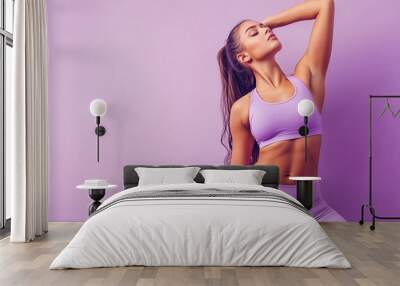 Confident fit young fitness woman Wall mural