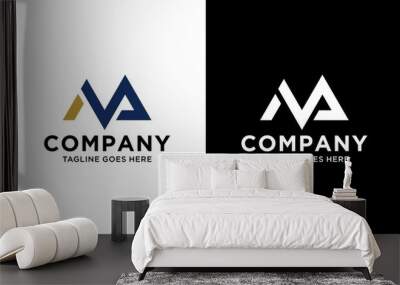 Initial NA ,MA modern monogram and Triangle logo design, Professional Letters Vector Icon Wall mural