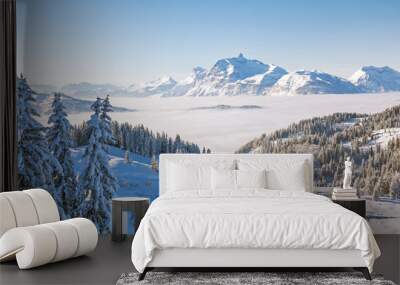 Aravis Mountain Range from Les Gets Wall mural