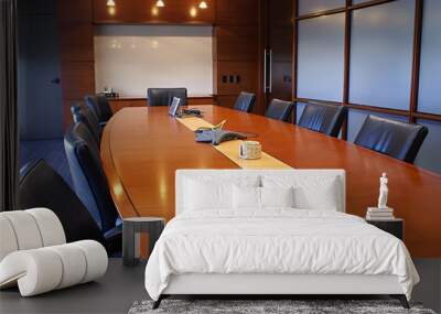 Meeting room with chairs and a white board. Wall mural