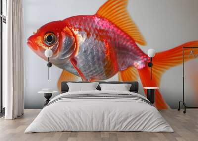 gold fish isolated on white Wall mural