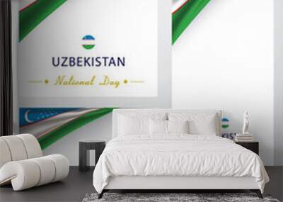 UZBEKISTAN Colors Background Collection, UZBEK National Flag (Vector Art)
 Wall mural