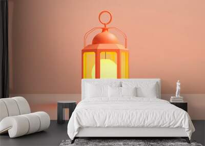 lantern and candle 3d clay style  Wall mural