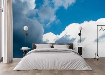 Blue sky background with clouds Wall mural