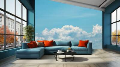 Blue sky background with clouds Wall mural