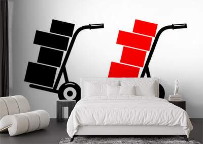 Hand truck on white background Wall mural