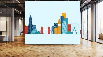 London Famous places and landmarks. Wall mural