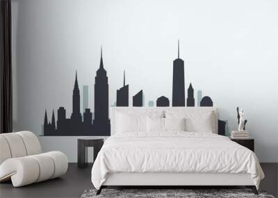 New York skyline silhouette Wall mural