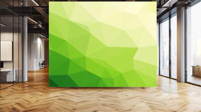 Green Background with triangle square geometric pattern.bright poly abstract background texture. Wall mural